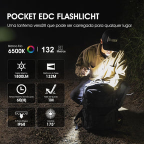 WUBEN E7 1800 Lumen Mini Lanterna Recarregável com Ímã - Lanterna EDC