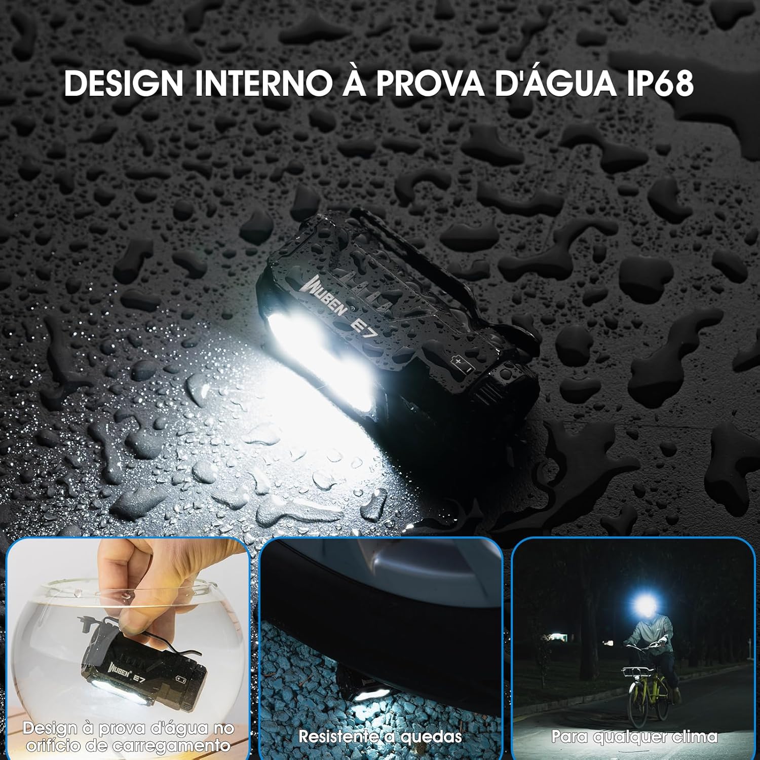 WUBEN E7 1800 Lumen Mini Lanterna Recarregável com Ímã - Lanterna EDC